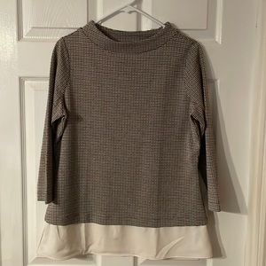3/4 Sleeve Ann Taylor Hoondstooth Blouse, M